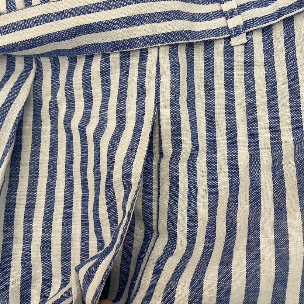 Love Tree Blue and White Striped High Waist Shorts - Picture 7 of 7